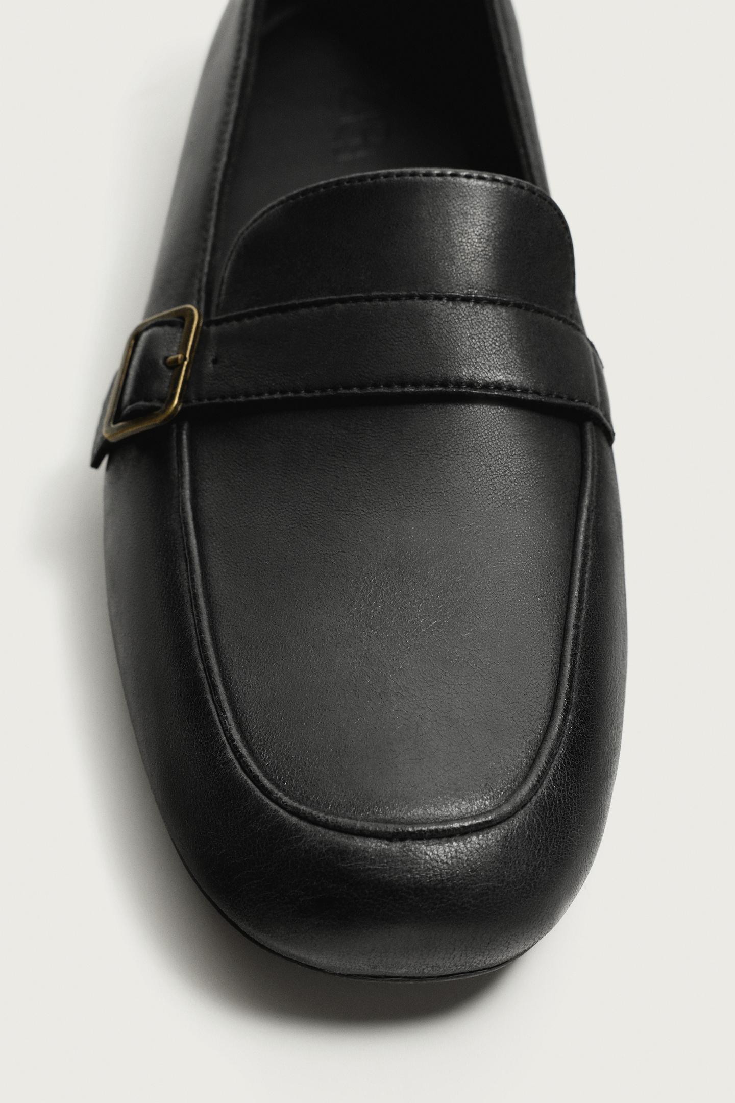 Детские туфли Zara Leather, цвет: Чёрный — фото 6