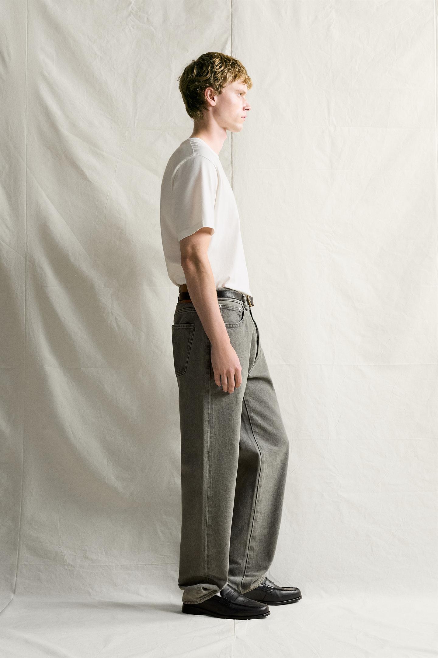 Мужские джинсы Zara Relaxed Fit, цвет: Серый — фото 4