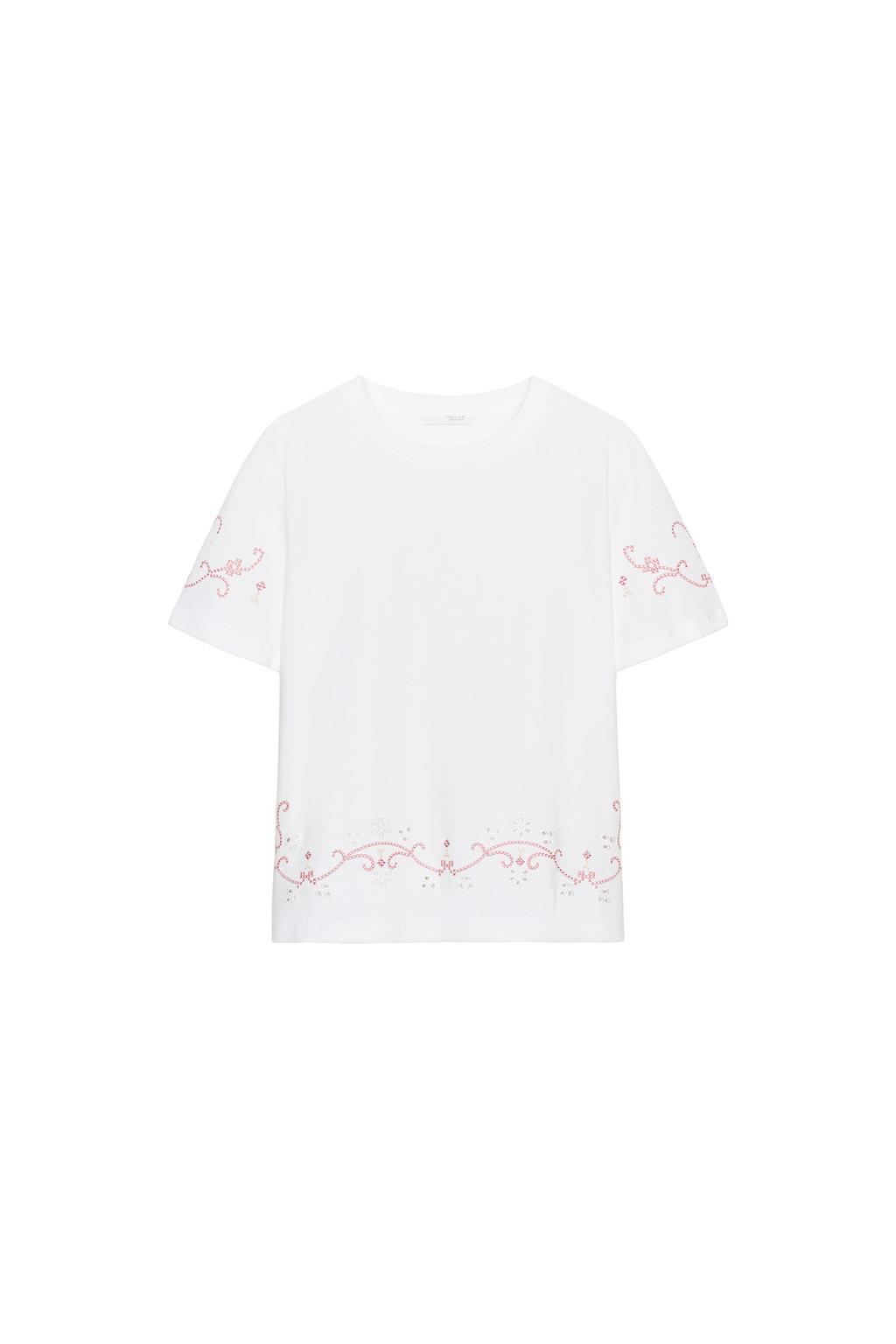 CONTRAST EMBROIDERED T-SHIRT - image 3