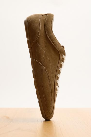 LEATHER TRAINERS LIMITED EDITION - Brown by Zara