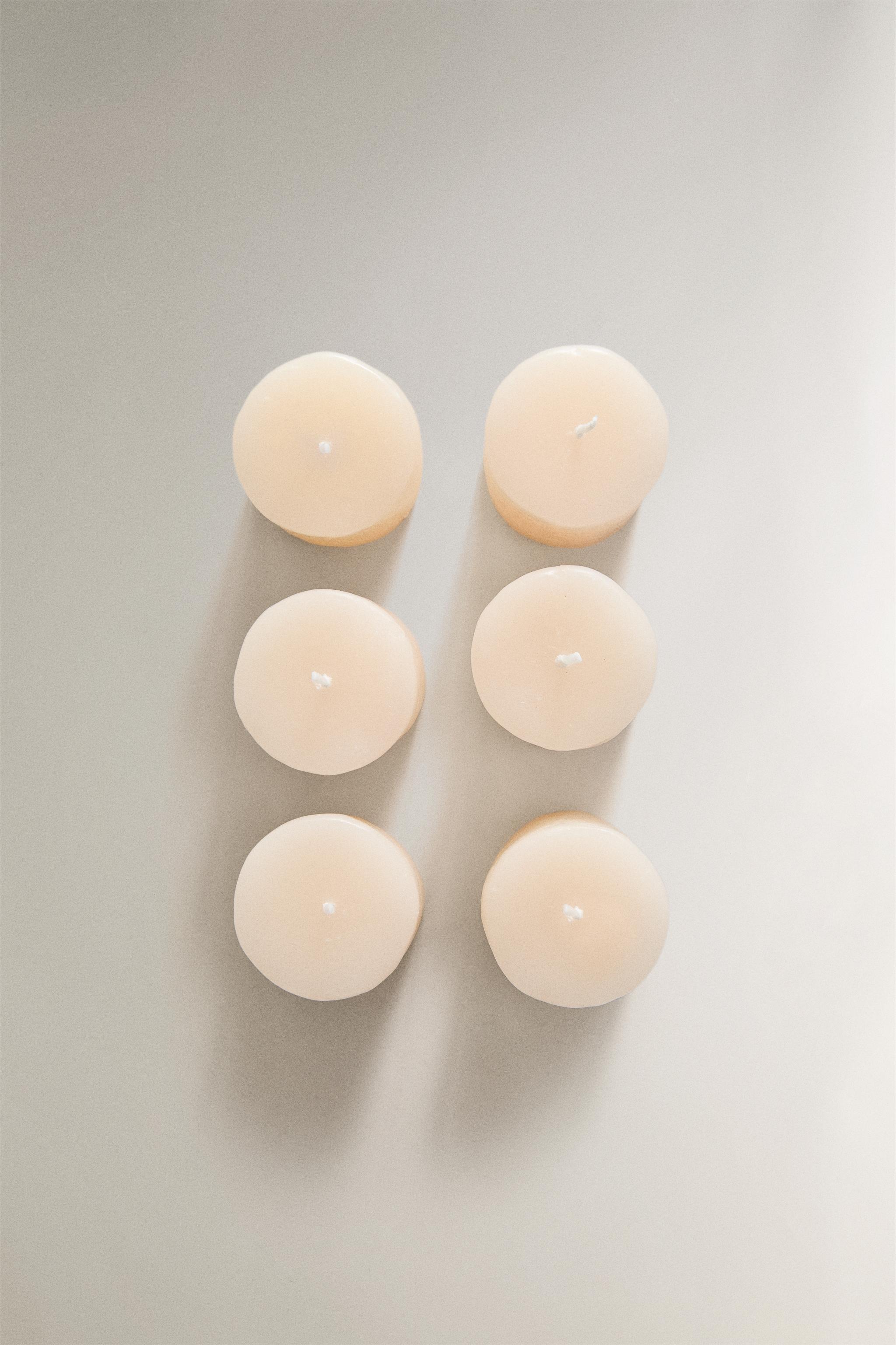 SET OF 6 DECORATIVE TEALIGHT CANDLES - Oyster-white | ZARA United