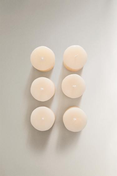 Zara SET OF 6 DECORATIVE TEALIGHT CANDLES - Oyster-white - Image 0