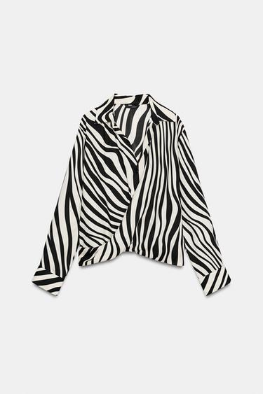 CAMISA ESTAMPADO ANIMAL - Negro / Crudo de Zara - Imagen 0