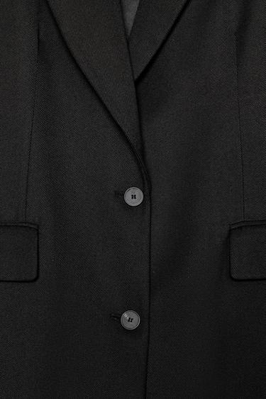 LONG COAT WITH SHOULDER PADS - Black by Zara - Image 8