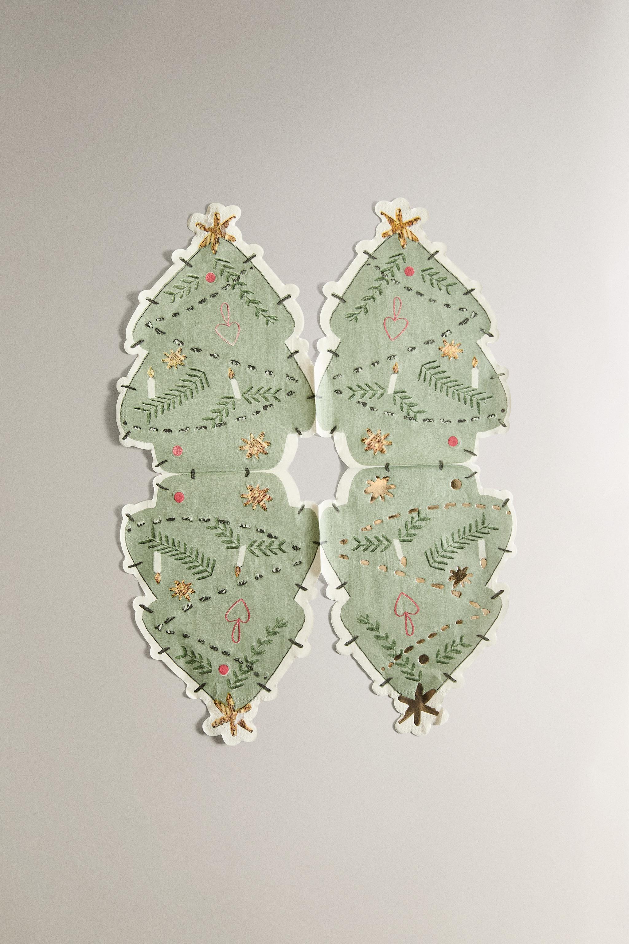 SET OF CHILDREN'S CHRISTMAS TREE PAPER NAPKINS (SET OF 20)