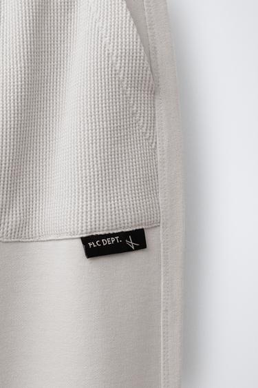 COMBINED WAFFLE-KNIT JOGGING TROUSERS - Light grey by Zara - Image 3