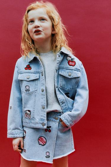 Zara 三麗鷗© HELLO KITTY 牛仔短褲裙 - 藍色