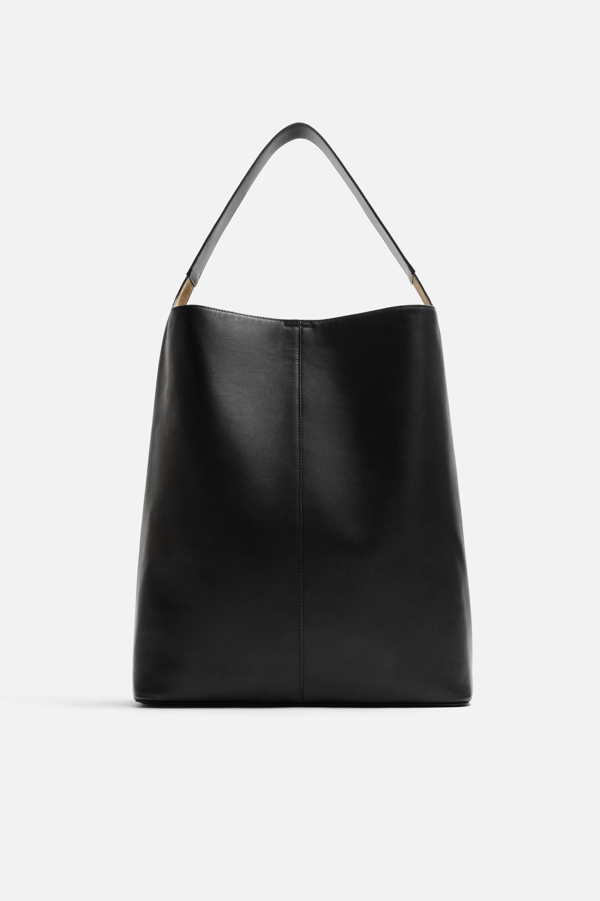 Shopper Bag Zara Bag Leather Handtas Leren Shopper Zara Shoulder