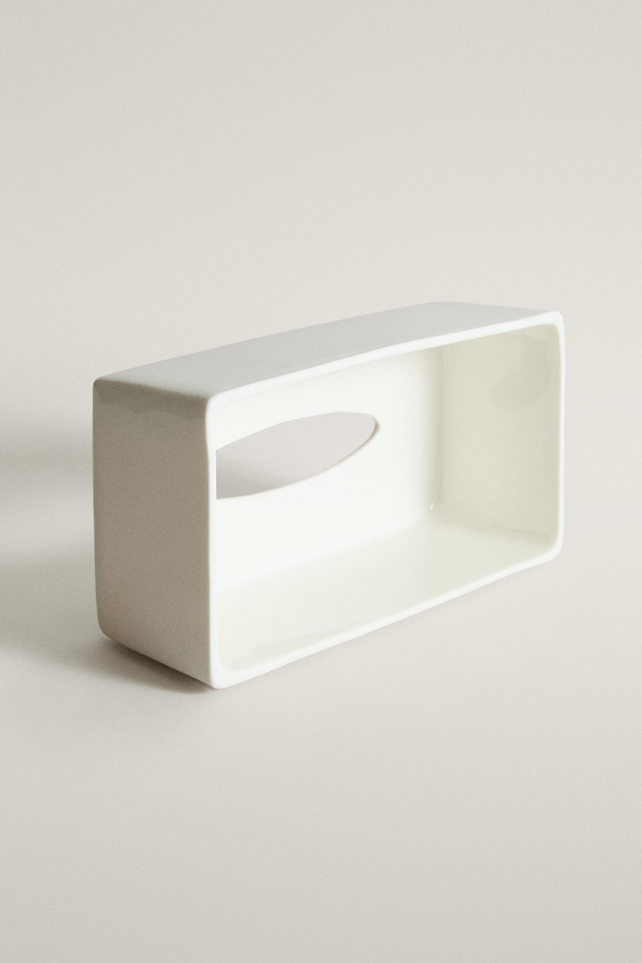 RECTANGULAR CERAMIC TISSUE BOX