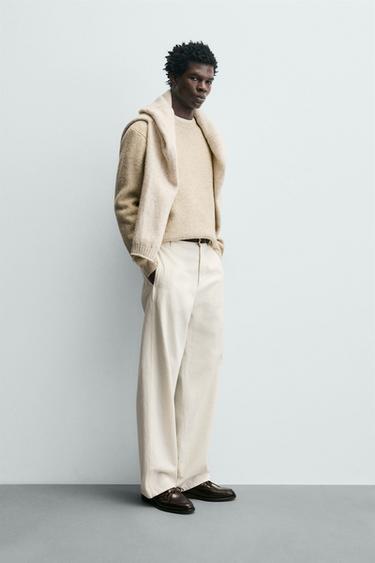 REGULAR FIT WAFFLE-KNIT JUMPER - Ecru by Zara - Image 3