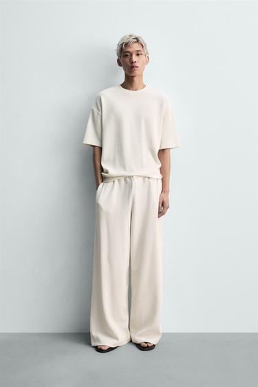 Zara OTOMÁN 羅紋寬鬆版 T 恤 - 磨白色