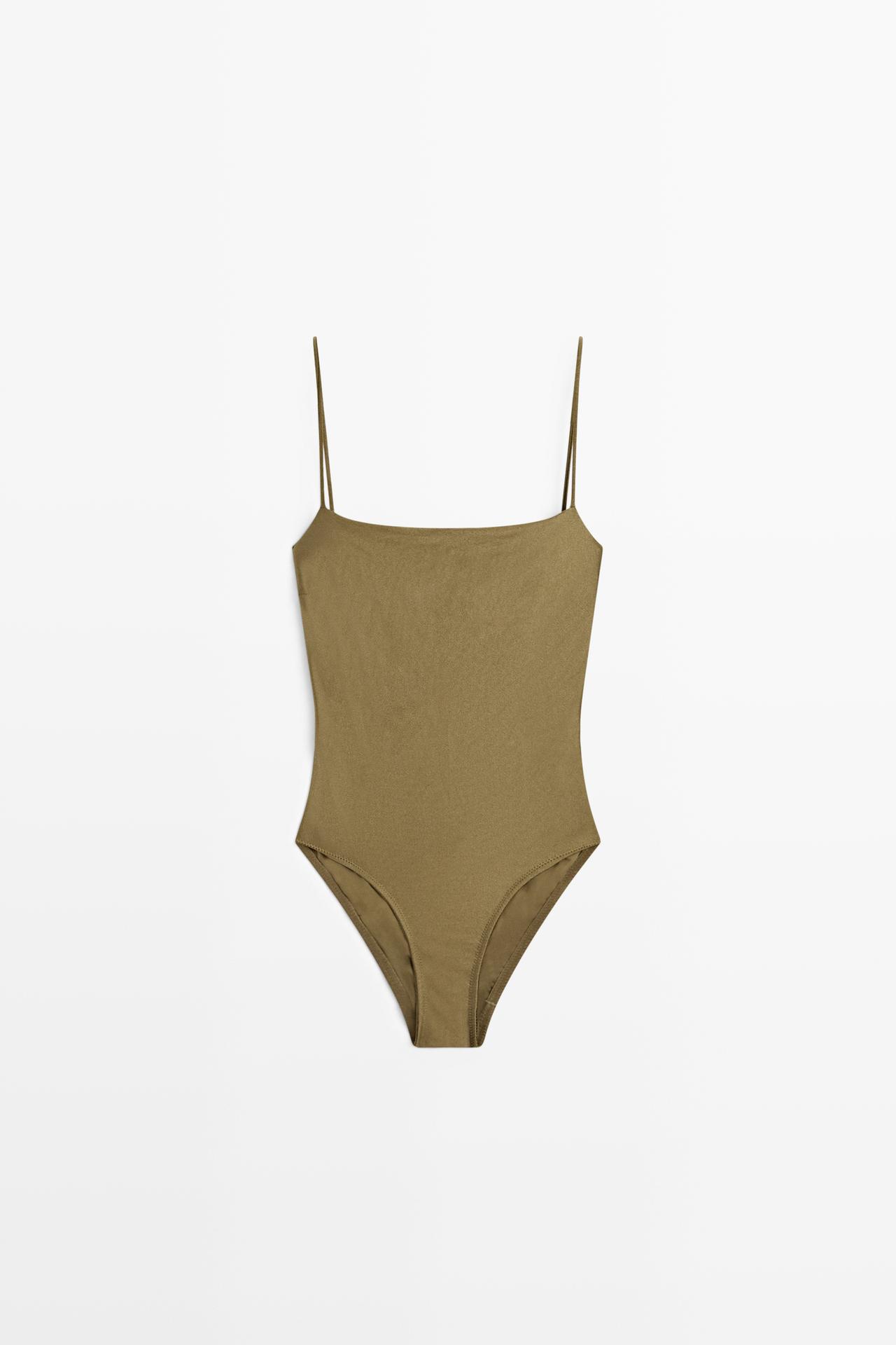 Swimsuit with thin straps — Khaki