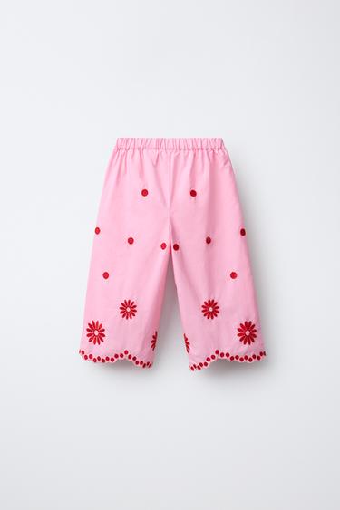 EMBROIDERED CULOTTES - Pink by Zara - Image 1