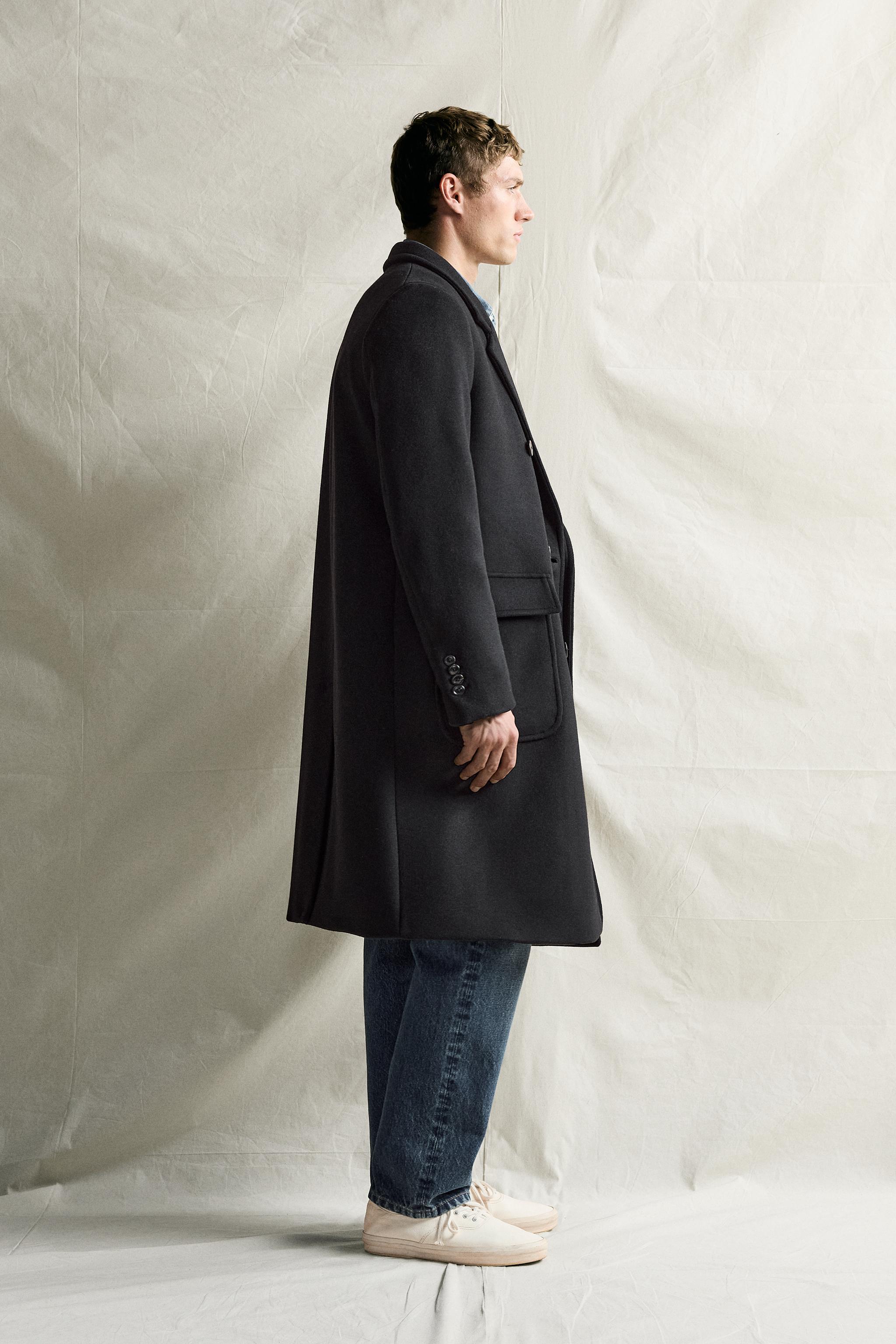 MANTEAU À BOUTONNAGE CROISÉ MÉLANGE DE LAINE MANTECO®