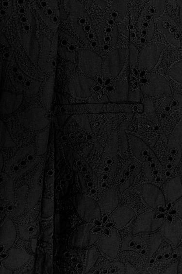 PERFORATED EMBROIDERY BLAZER - Black by Zara