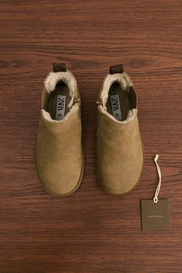 BOTÍN PIEL - Marrón Arena de Zara