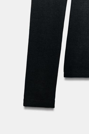T-SHIRT CÔTELÉ À MANCHES LONGUES - Noir de Zara - Image 7