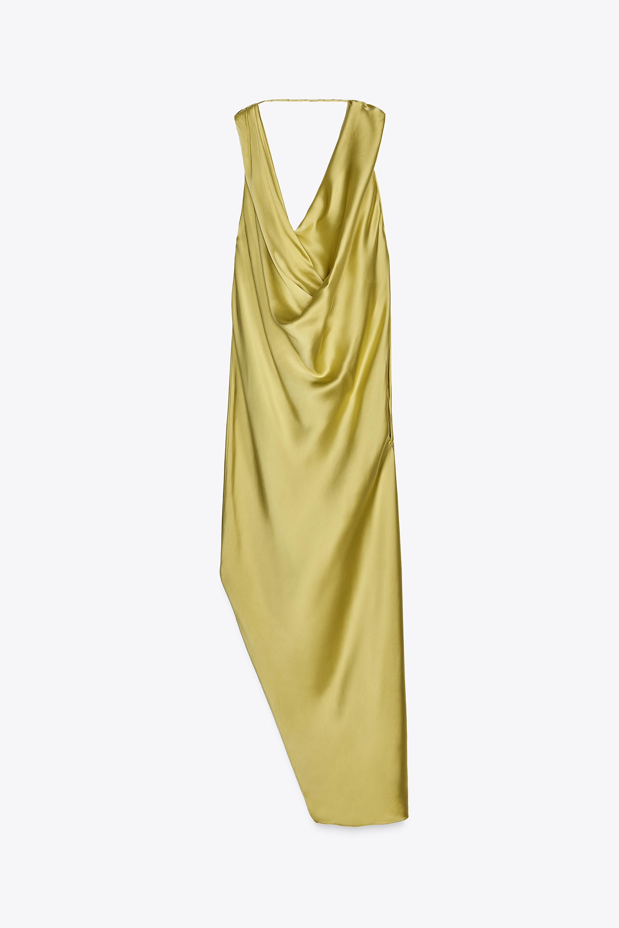 スペイン発送 ZARA フルイドサテンドレス ZW コレクション 限定 org.jpg