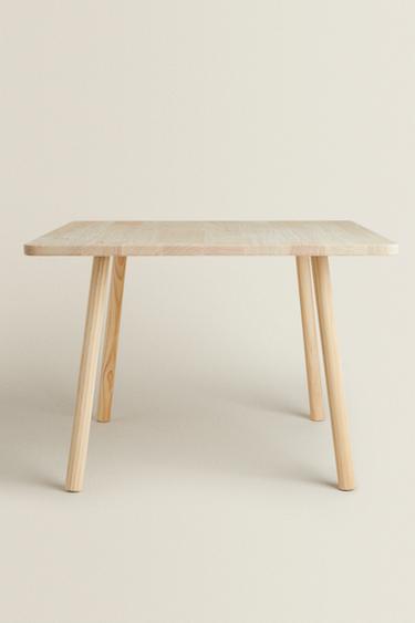 Zara BEAR WOODEN TABLE - Light beige - Image 0