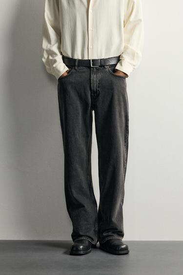 LOOSE FIT JEANS - Faded black by Zara