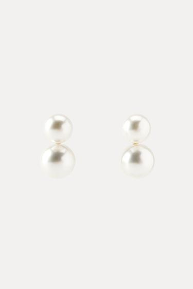 DOUBLE FAUX PEARL EARRINGS -  by Zara - Image 1