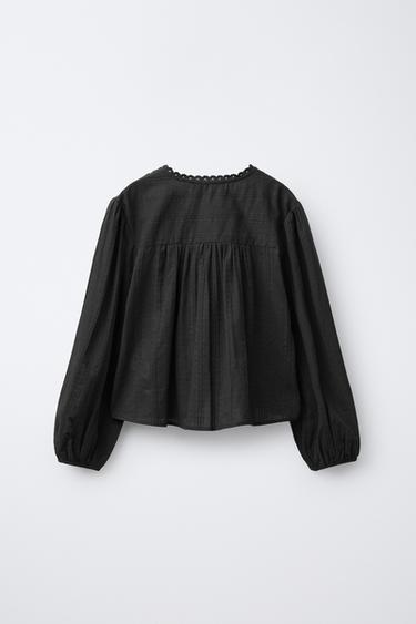CHEMISE ROMANTIQUE STRUCTURÉE - Noir de Zara - Image 1