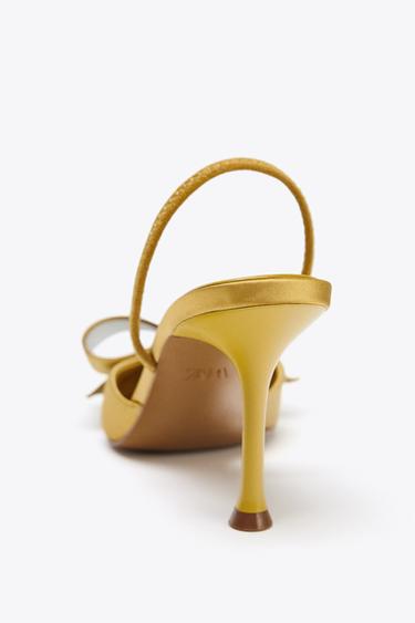 SATIN-EFFECT SLINGBACK SHOES - Mustard by Zara - Image 4