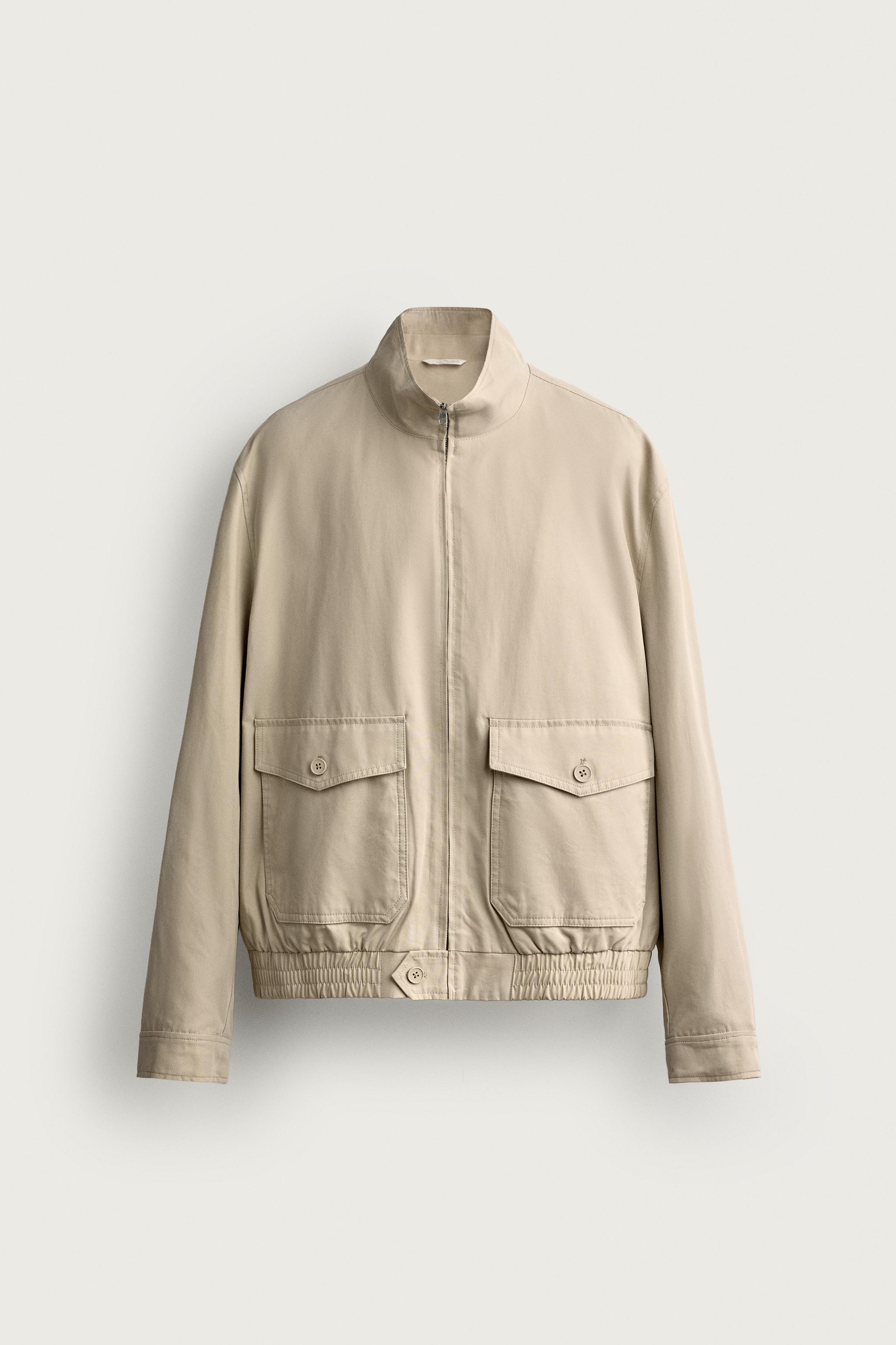 COTTON-LYOCELL REGULAR FIT JACKET — Sand
