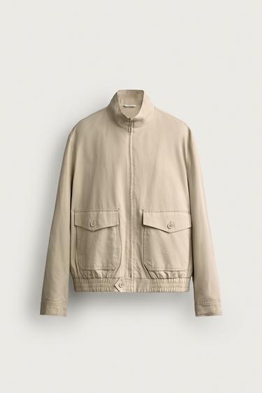 COTTON-LYOCELL REGULAR FIT JACKET - Sand by Zara