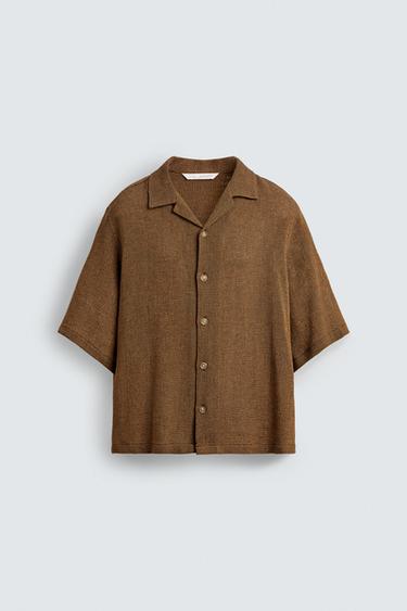 TEXTURED SHIRT - Taupe by Zara
