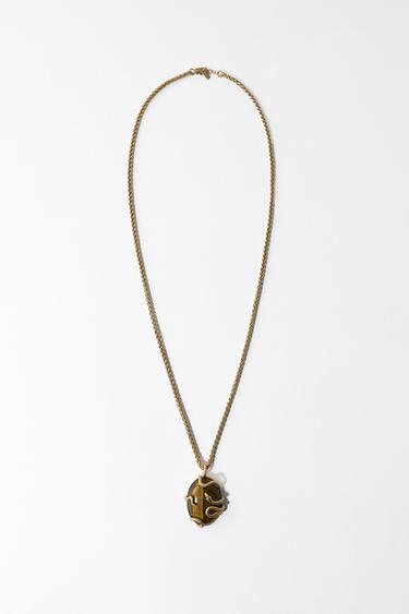 COLLAR PIEDRA SERPIENTE - Dorado de Zara
