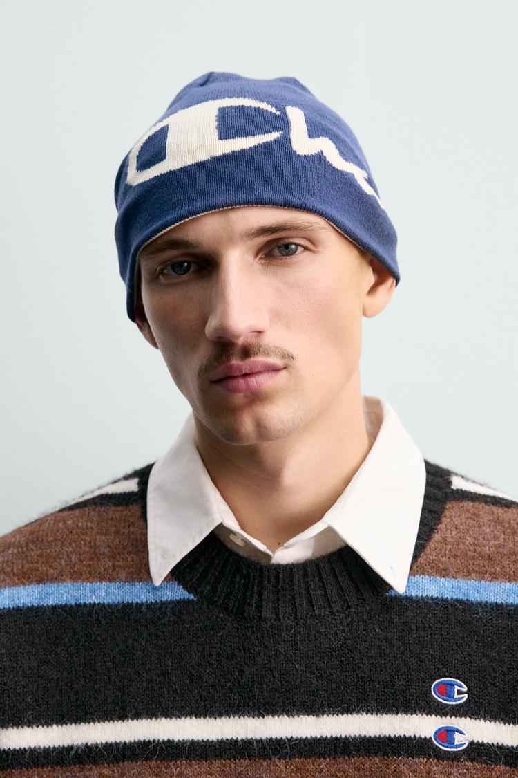 CHAMPION ® X ZARA REVERSIBLE BEANIE Navy blue ZARA India