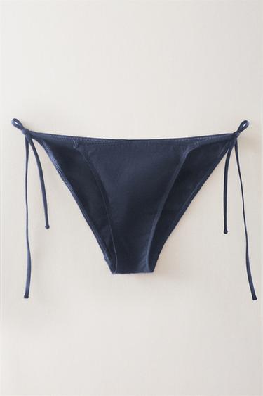 CULOTTE DE BIKINI DE PLAGE À NOUER - Bleu moyen de Zara