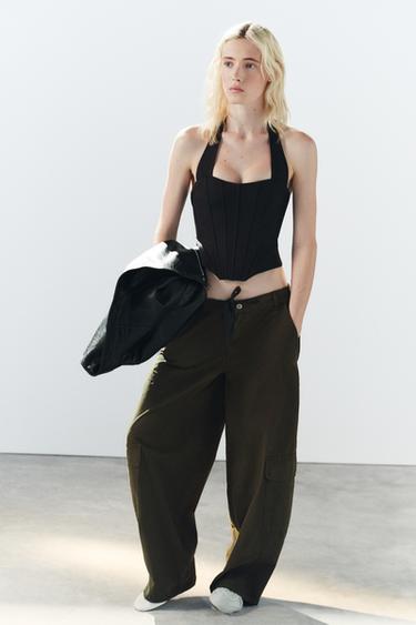 TOP HALTER STYLE CORSET - Noir de Zara