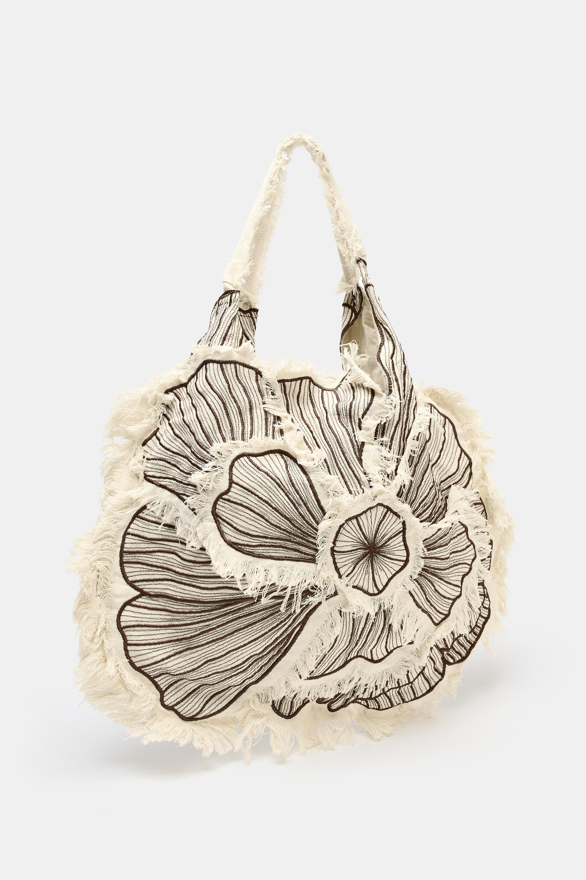 FLORAL EMBROIDERY MAXI SHOPPER
