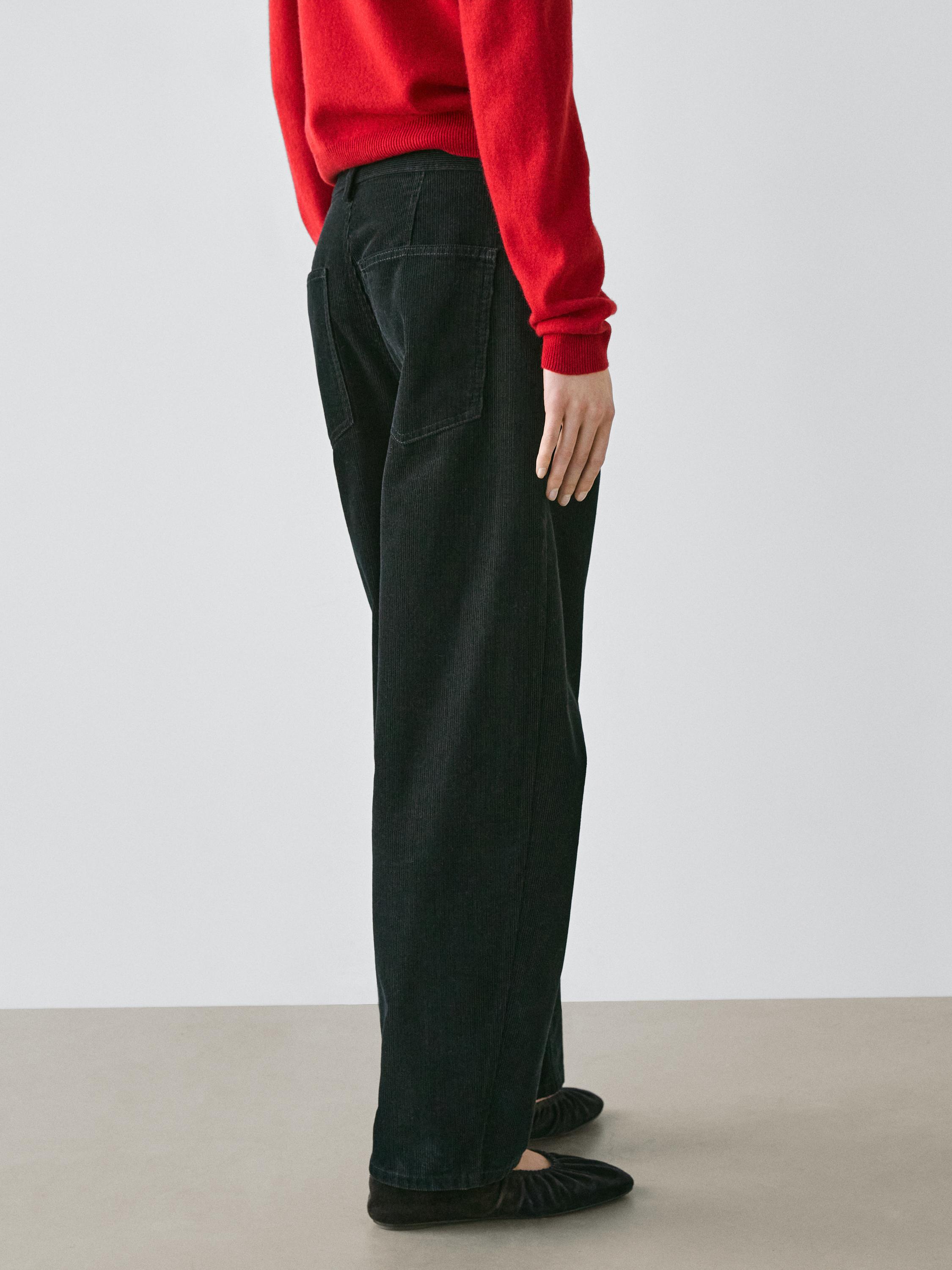 Barrel fit corduroy trousers