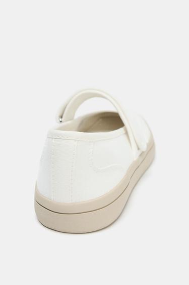 FABRIC STRAP BALLERINAS - White by Zara - Image 6