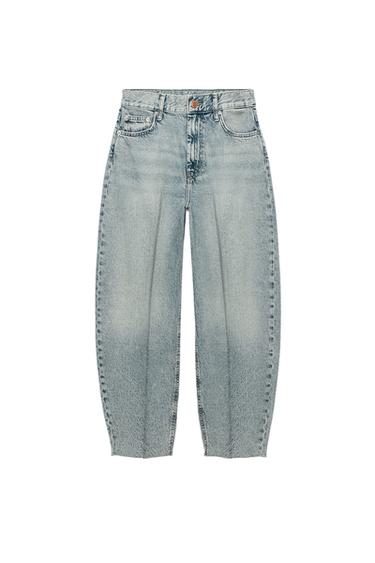 ZW COLLECTION HIGH-WAIST TAPERED JEANS - Light blue by Zara