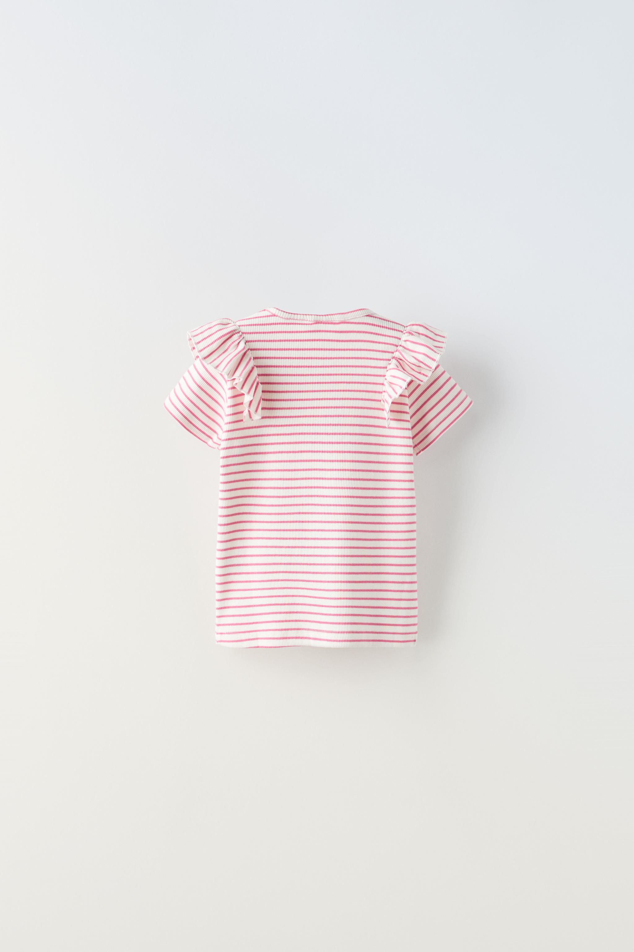 ストライプ リブ Tシャツ - ピンク | ZARA Japan / 日本