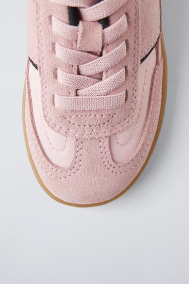 TÊNIS DE COURO RETRÔ - Rosa da Zara