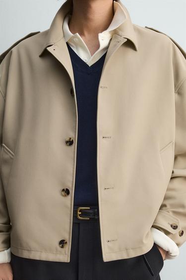 CROPPED FIT JACKET WITH TABS - Greenish by Zara - Image 5