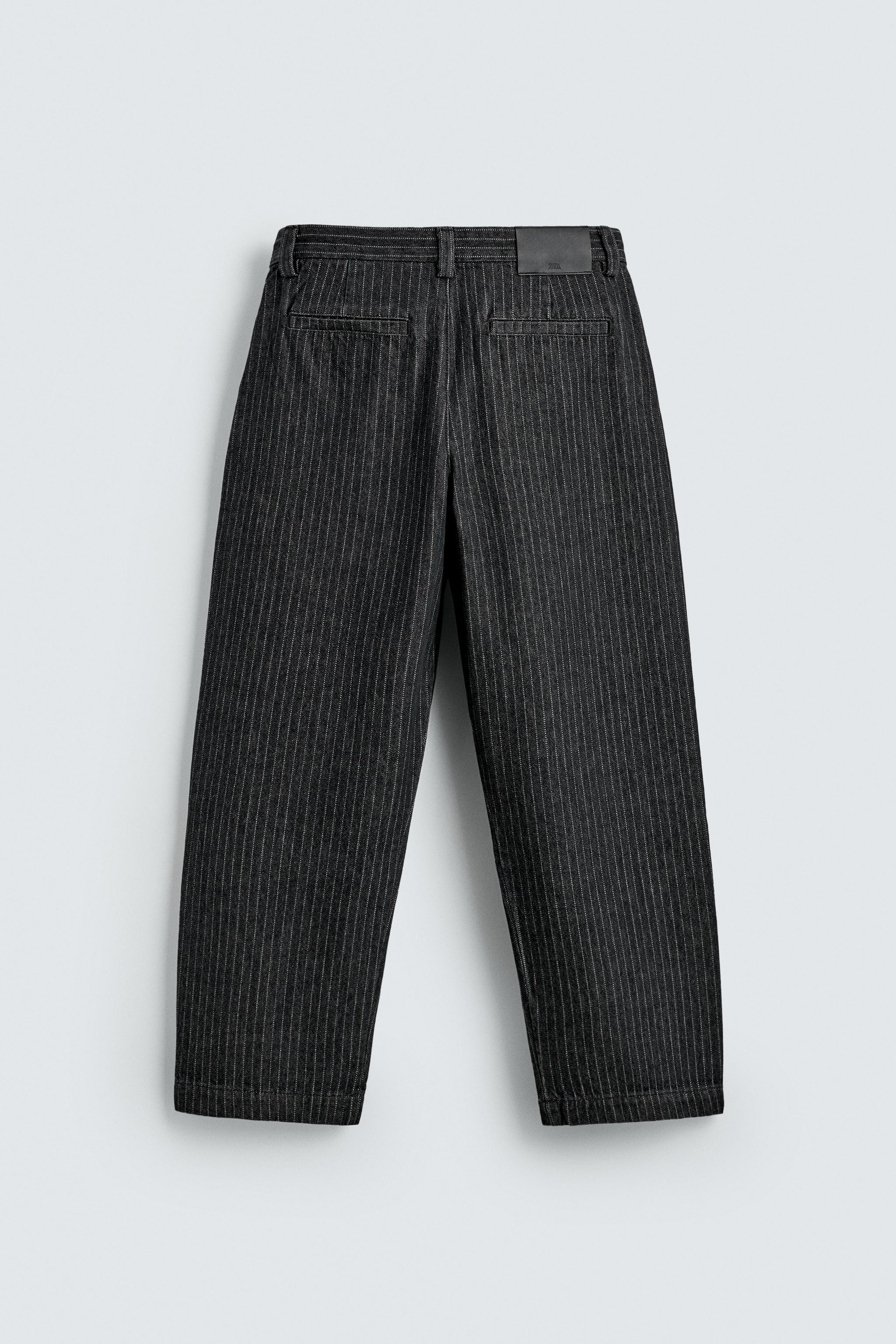ストライプ柄リラックスフィットチノパンツ - ブルー | ZARA Japan / 日本