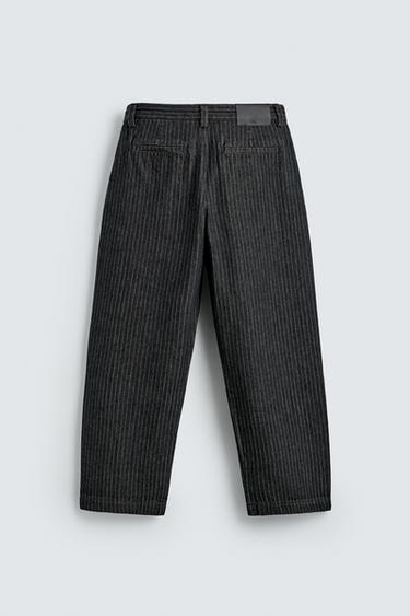 PANTALON CHINO RELAXED À RAYURES - Gris de Zara - Image 8