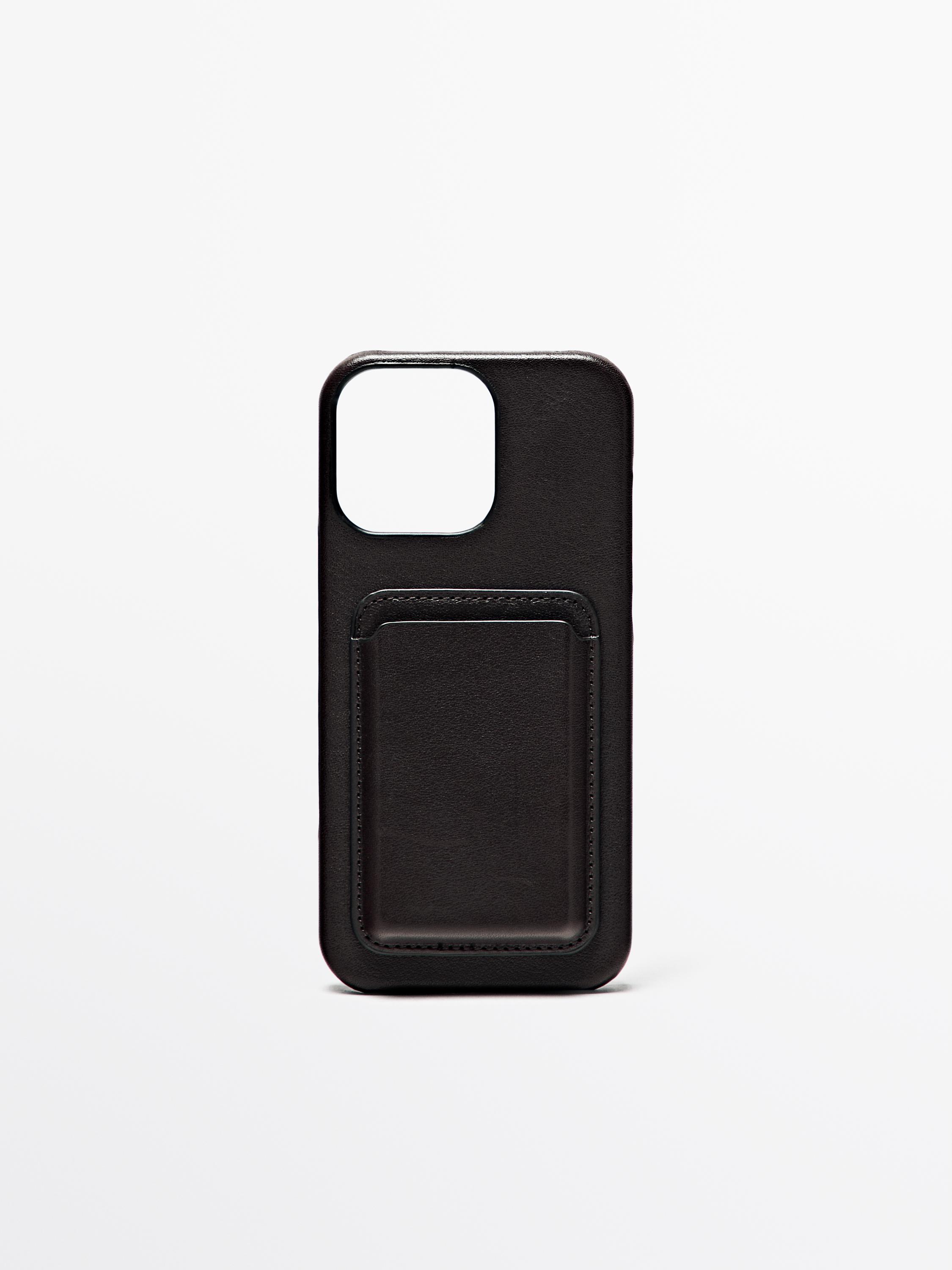 Nappa leather iPhone Pro Max case — Brown