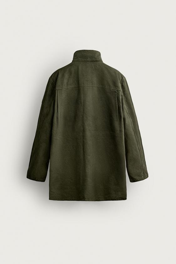 PARKA LAVÉE LYOCELL ET COTON - Kaki foncé de Zara - Image 8