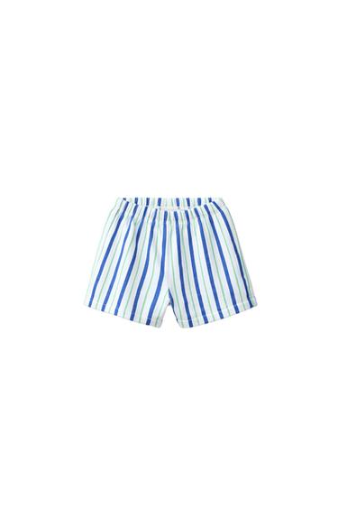 STRIPED PLUSH BERMUDA SHORTS - White by Zara