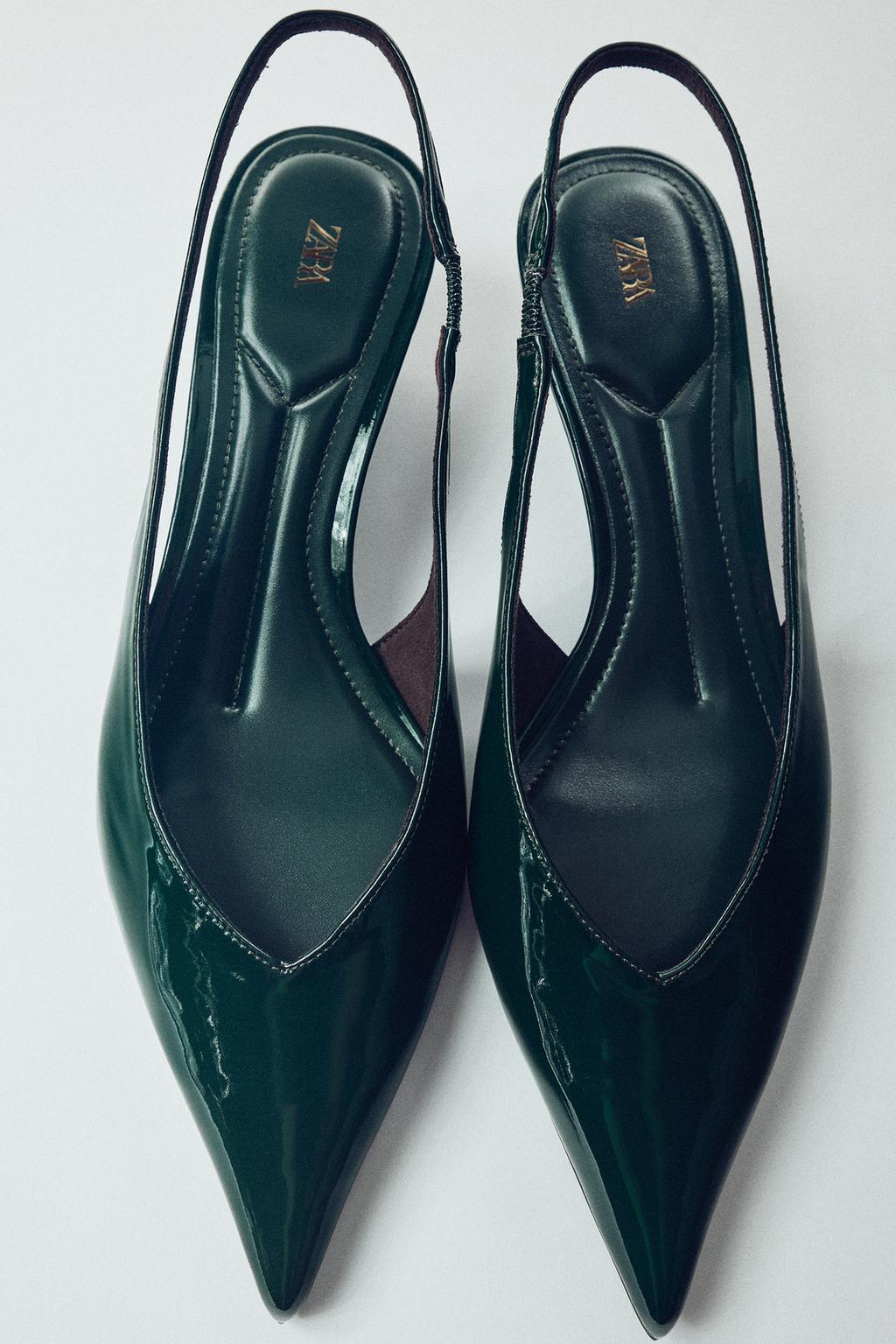 PATENT-EFFECT WEDGE SHOES