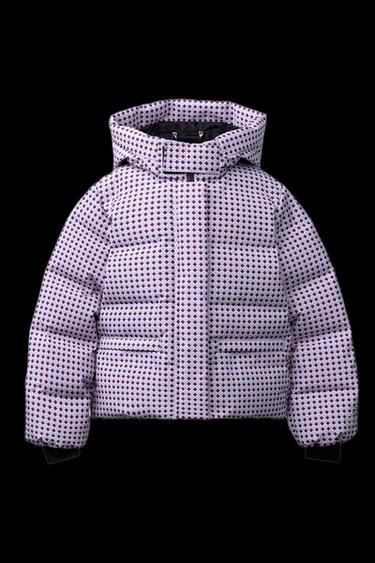 Zara 80% DOWN AND 20% FEATHER GEOMETRIC PRINT PUFFER JACKET WATER RESISTANT AND WINDPROOF RECCO® SYSTEM SKI COLLECTION - Mauve - Image 0