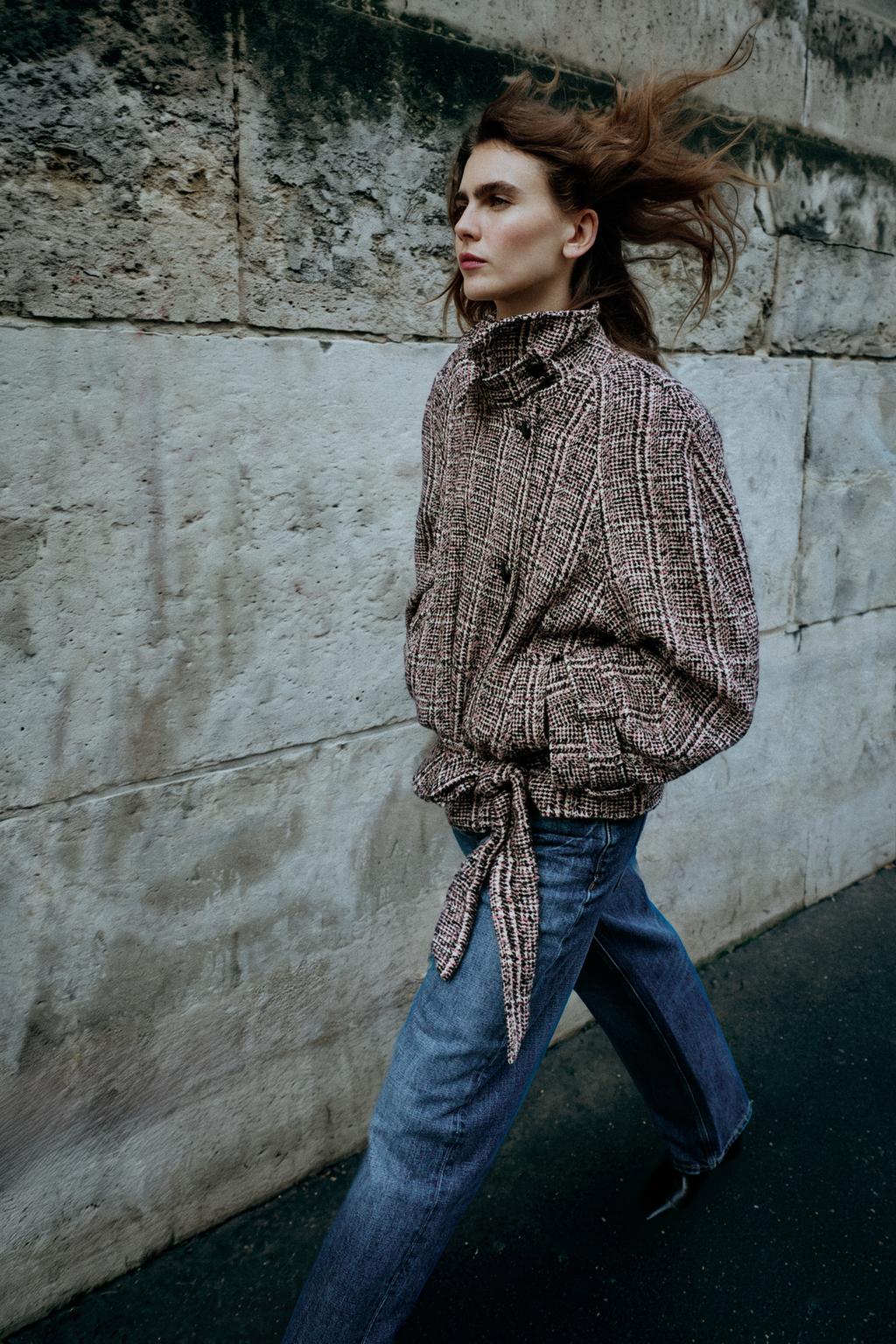 TEXTURED JACKET WITH BELT