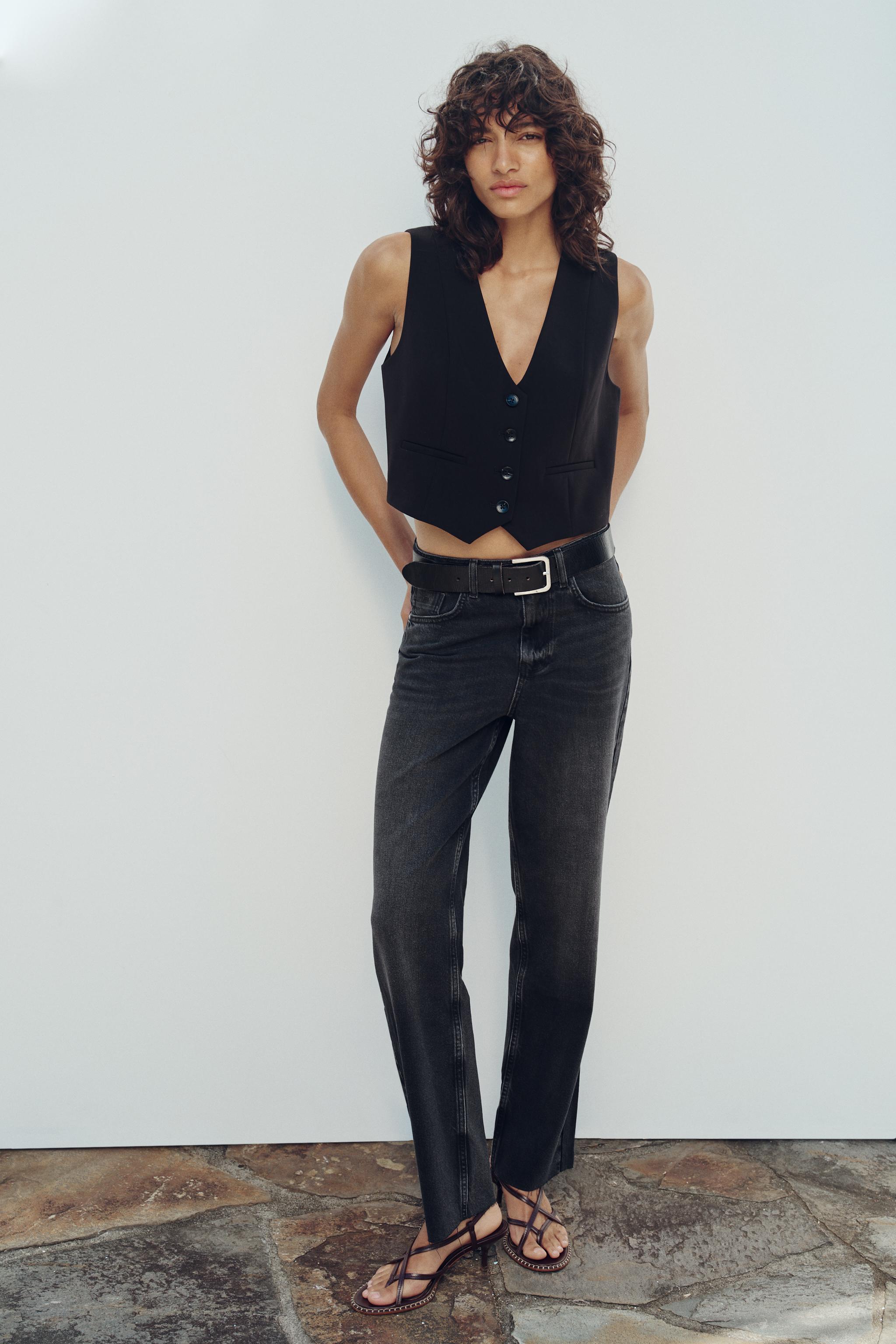 Z1975 HIGH-WAIST STRAIGHT-LEG DENIM JEANS - Black | ZARA New Z1975 HIGH-WAIST STRAIGHT-LEG DENIM JEANS - Black | ZARA New